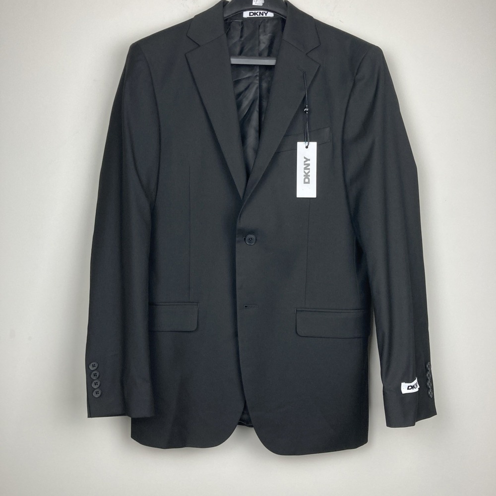DKNY Mens Modern fit Suit Jacket Blazer 38R‎ Black